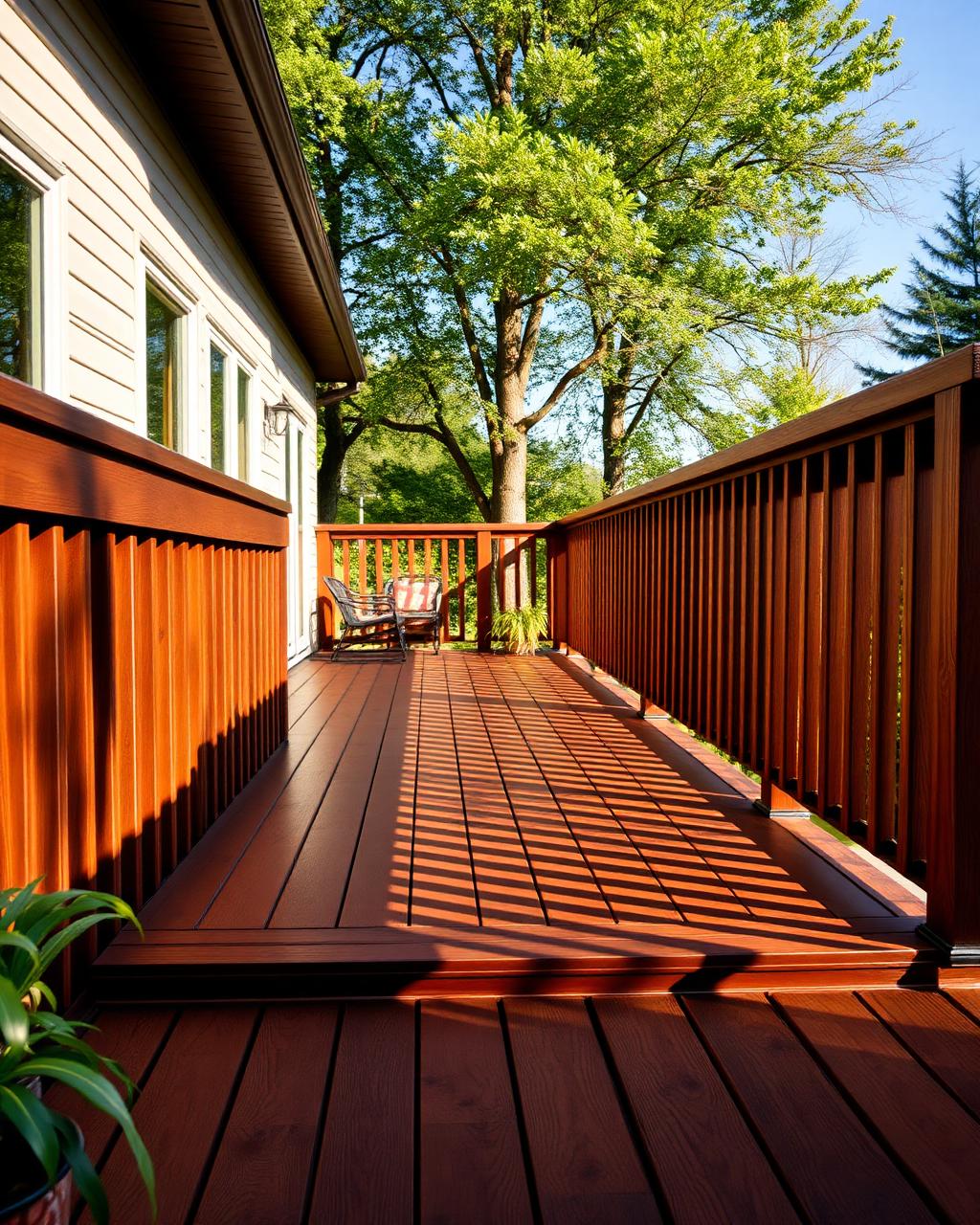 Backyard wood deck — after