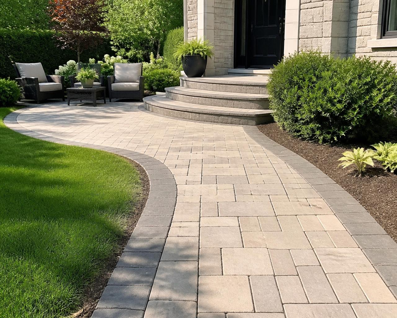 Stone paver patio and walkway — after